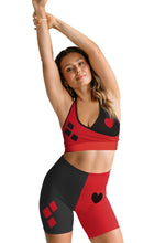 Load image into Gallery viewer, Harley Quinn Womens Sports Bra and Biker Shorts 2 Piece Set
