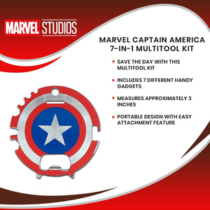 Portable Survival Camping Tool - Marvel Captain America 7-In-1 Multitool Kit