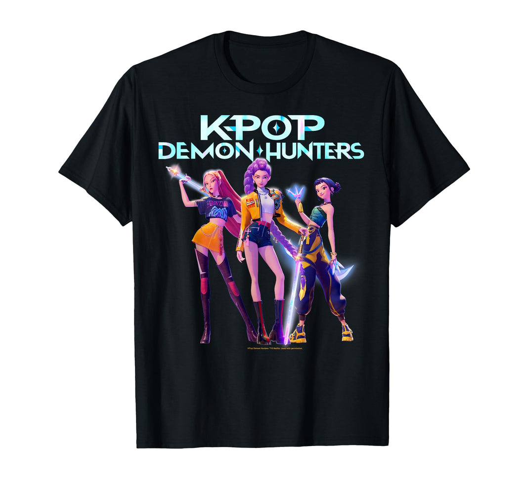 KPop Demon Hunters Huntrix Heroic Poses Group Shot T-Shirt