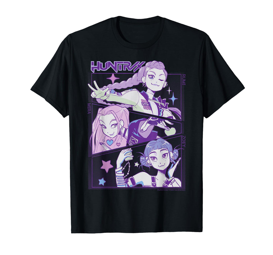 KPop Demon Hunters Huntrix Cute Animated Panels T-Shirt