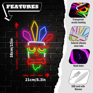 Aku Aku Neon Sign - Crash Bandicoot