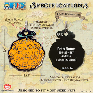 Officially Licensed Devil Fruit Custom Cat & Dog Name Tag