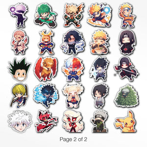 50 Pcs Anime Stickers Mixed Pack
