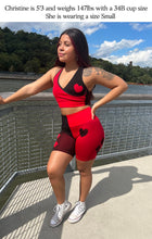 Load image into Gallery viewer, Harley Quinn Womens Sports Bra and Biker Shorts 2 Piece Set