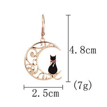 Load image into Gallery viewer, Cute Anime Cartoon Sailor Moon Animal Cat Moon Earrings Gift For Girls Women Jewelry (Black)
