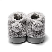 Load image into Gallery viewer, GaraTia Warm Indoor Slippers for Women Fleece Plush Bedroom Winter Boots Grey High Top 7-8.5 M US