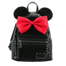 Load image into Gallery viewer, Loungefly Disney Minnie Sequin Mini Backpack Black-Red