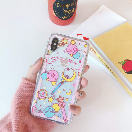iPhone Xs Max Case Cover, Japan Anime Cartoon Sailor Moon Case Shockproof Air Cushion Silicone Soft Phone Case Back Cover for iPhone Xs Max XR 6S 7 8 Plus (Moon, for iPhone Xr)