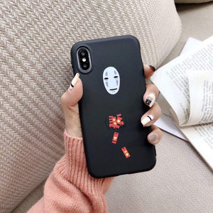 iPhone Xs Max Case, for iPhone Xs Max Cover, Cute Japan Cartoon Anime My Neighbor Totoro Soft Silicone Case Cover for iPhone Xs Max XR 6S 7 8 Plus (No Face Man, for iPhone 6/6s)