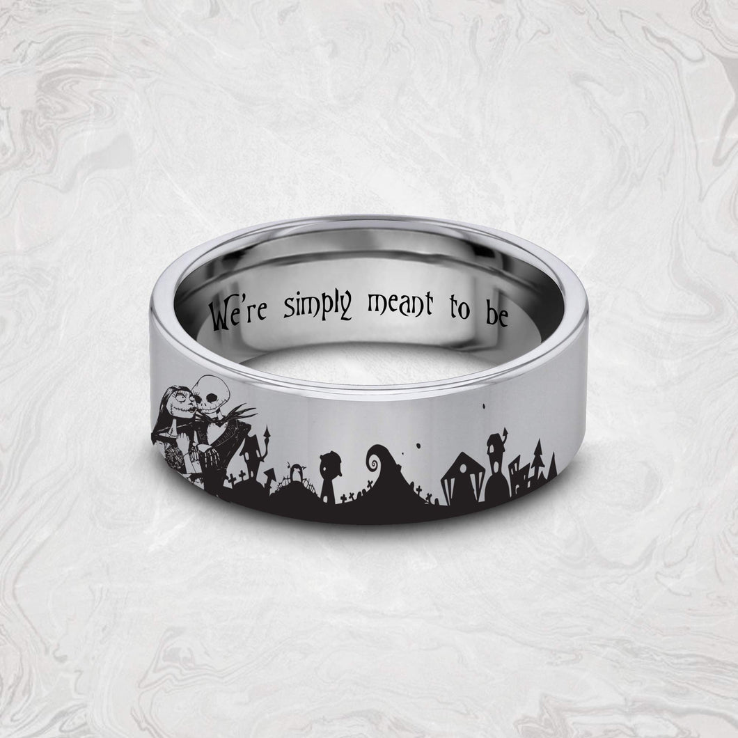 Nightmare Before Christmas Engagement Ring/Wedding Band