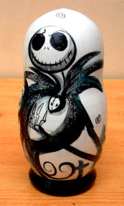 Russian nesting Doll "The Nightmare before Christmas" Jack Skellington. Hand-painted in Russia.