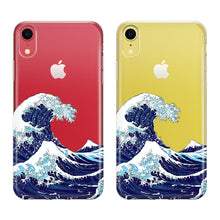 Load image into Gallery viewer, iPhone XR(6.1 inch),Hybrid Shockproof Crystal Clear Japanese Wave Soft TPU Bumper + Hard PC Back Protective Cover for iPhone XR