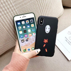iPhone Xs Max Case, for iPhone Xs Max Cover, Cute Japan Cartoon Anime My Neighbor Totoro Soft Silicone Case Cover for iPhone Xs Max XR 6S 7 8 Plus (No Face Man, for iPhone 6/6s)