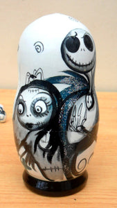 Russian nesting Doll "The Nightmare before Christmas" Jack Skellington. Hand-painted in Russia.
