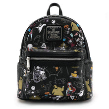 Load image into Gallery viewer, Loungefly Nightmare Before Christmas All Character Mini Backpack Black