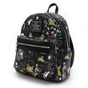 Loungefly Nightmare Before Christmas All Character Mini Backpack Black